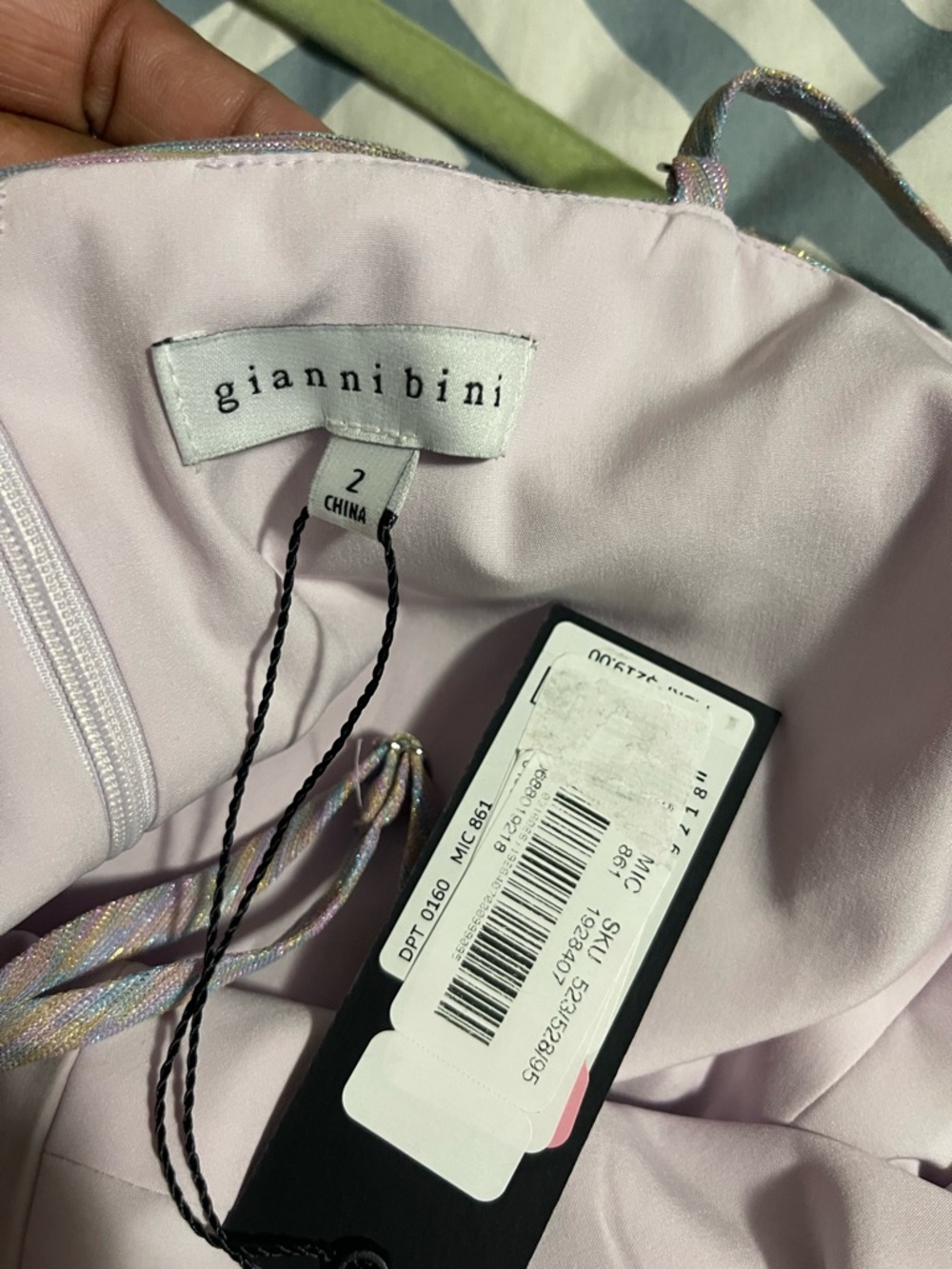 Gianni Bini Pastel Iridescent Ruffle Maxi Dress - Picture 4 of 6